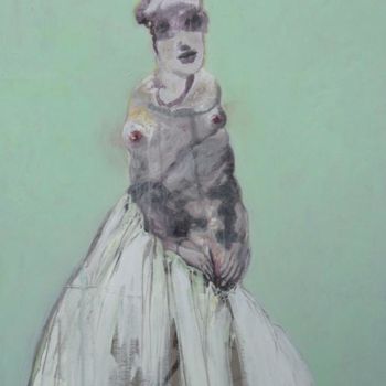 Pittura intitolato "flo sa jupe blanche" da Alain Gegout, Opera d'arte originale, Olio