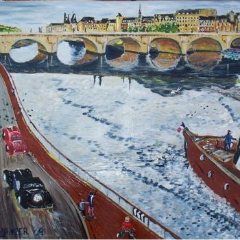 Картина под названием "Virée sur la Seine" - Alain Granger (A.G.R), Подлинное произведение искусства, Масло