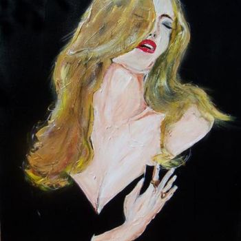 Painting titled "Red lips" by Alain Granger (A.G.R), Original Artwork, Oil