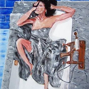 Peinture intitulée "Sortie de bains" par Alain Granger (A.G.R), Œuvre d'art originale, Huile