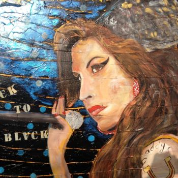 Pintura titulada "Back to Black ( Amy…" por Alain Granger (A.G.R), Obra de arte original, Acrílico