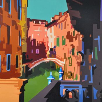 Pittura intitolato "Un jour à Venise" da Alain Grisel, Opera d'arte originale, Olio