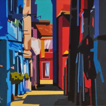 Painting titled "Burano" by Alain Grisel, Original Artwork, Oil