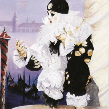 Peinture intitulée "masques-de-venise-…" par Alain Horlaville, Œuvre d'art originale