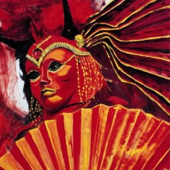 Pittura intitolato "Diable rouge" da Alain Horlaville, Opera d'arte originale, Olio
