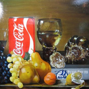 Malarstwo zatytułowany „Nature morte au coca” autorstwa Alain Horlaville, Oryginalna praca
