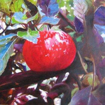 Pintura intitulada "Pomme" por Alain Horlaville, Obras de arte originais