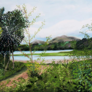 Malerei mit dem Titel "nature-kerala Inde…" von Ald, Original-Kunstwerk, Pastell