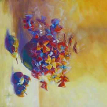 Malerei mit dem Titel "Pommepoire" von Alain Lorkovic, Original-Kunstwerk, Pastell Auf Andere starre Platte montiert
