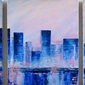 Malerei mit dem Titel "Manhattan" von Alain Lorkovic, Original-Kunstwerk, Öl