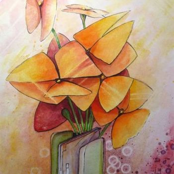 Painting titled "Bouquet" by Alain Lorkovic, Original Artwork, Watercolor