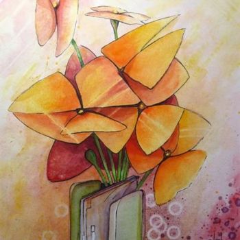 Peinture intitulée "Bouquet" par Alain Lorkovic, Œuvre d'art originale, Aquarelle