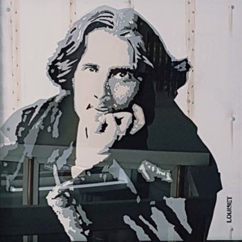 Sculpture titled "OSCAR WILDE" by Alain Louiset, Original Artwork, Spray paint Mounted on Other rigid panel