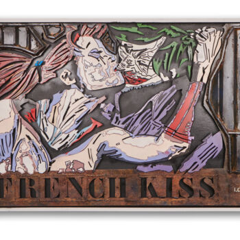 제목이 "French Kiss 4"인 조형물 Alain Louiset로, 원작, 플라스틱