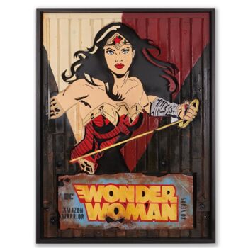 Estampas & grabados titulada "Wonder Woman" por Alain Louiset, Obra de arte original, Impresión digital