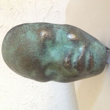Скульптура под названием "visage #3" - Alain De Séquanie, Подлинное произведение искусства, Бронза