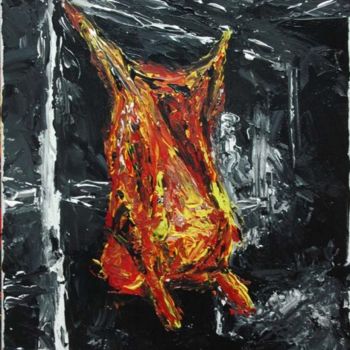 Painting titled "Boeuf" by Alain Pétoux, Original Artwork