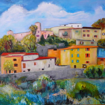 Painting titled "Villages de France…" by Alain Quillon, Original Artwork, Acrylic