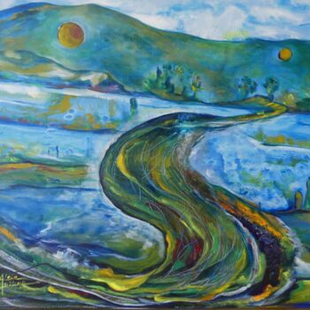 Peinture intitulée "la route" par Alain Quillon, Œuvre d'art originale, Acrylique