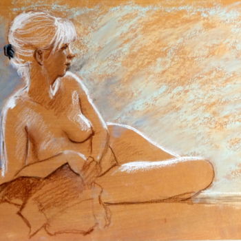 Drawing titled "Patricia 004" by Alain Ravaut, Original Artwork, Pastel