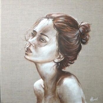 Painting titled "Camille" by Alain Ravaut, Original Artwork, Acrylic Mounted on Wood Stretcher frame