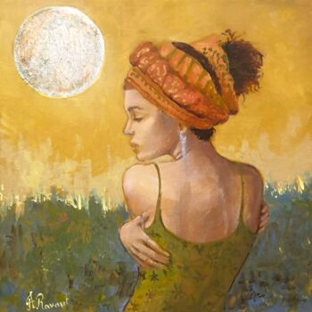 Pintura intitulada "Silver moon" por Alain Ravaut, Obras de arte originais, Acrílico