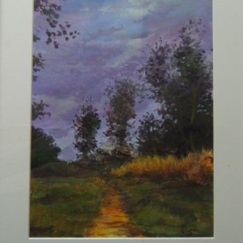 Painting titled "crepuscule sur la f…" by Alain Ravaut, Original Artwork, Acrylic