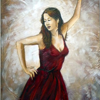Pittura intitolato "flamenca.jpg" da Alain Ravaut, Opera d'arte originale, Olio