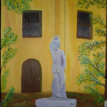 Painting titled "Statue" by Alainv, Original Artwork
