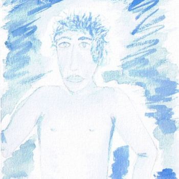 Peinture intitulée "L'homme bleu" par Alainv, Œuvre d'art originale