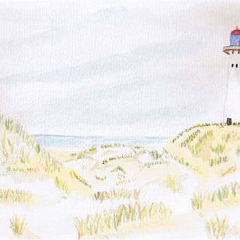 Painting titled "Le phare" by Alainv, Original Artwork