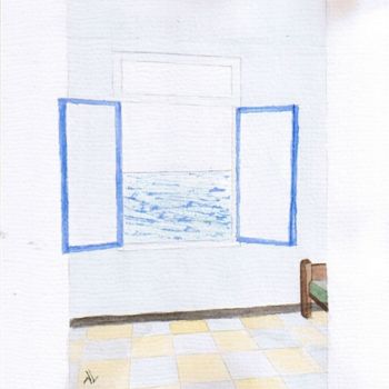 Malerei mit dem Titel "Blue Room" von Alainv, Original-Kunstwerk