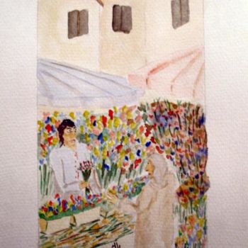 「La marchande de fle…」というタイトルの絵画 Alainvによって, オリジナルのアートワーク