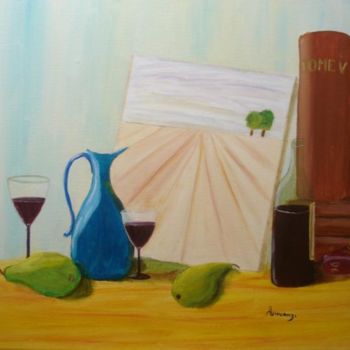 Painting titled "Nature morte a la c…" by Alainv, Original Artwork