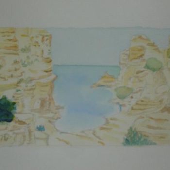 Peinture intitulée "Une plage" par Alainv, Œuvre d'art originale