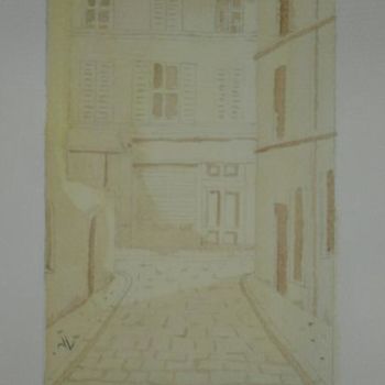 Peinture intitulée "La ruelle" par Alainv, Œuvre d'art originale