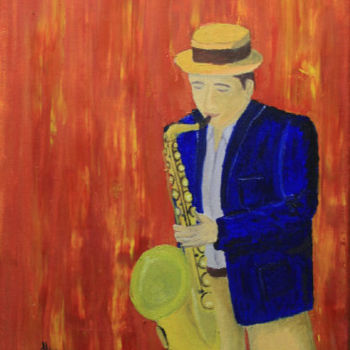 Peinture intitulée "Le joueur de Sax" par Alainv, Œuvre d'art originale