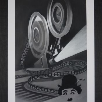 Painting titled "Cinéma" by Alain Vasselin, Original Artwork