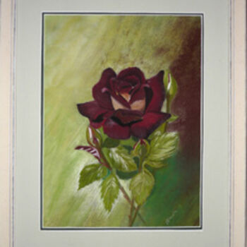 Painting titled "Rose rouge" by Alain Vasselin, Original Artwork