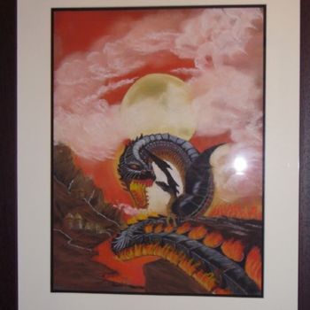 Painting titled "LES DRAGONS" by Alain Vasselin, Original Artwork