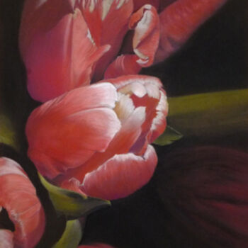 Peinture intitulée "Tulipes" par Alain Vasselin, Œuvre d'art originale