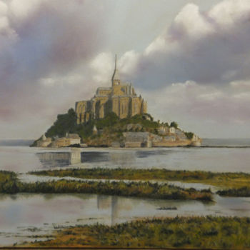 Malerei mit dem Titel "le-mont-st-michel.j…" von Alain Vasselin, Original-Kunstwerk, Pastell