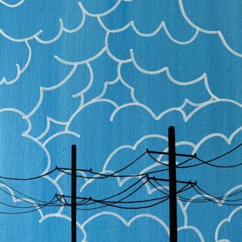 Pintura titulada "Dans les nuages" por Alamourisca, Obra de arte original, Rotulador