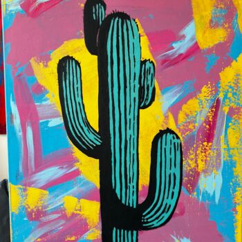 Painting titled "Cactus 1" by Alan Chac, Original Artwork, Acrylic