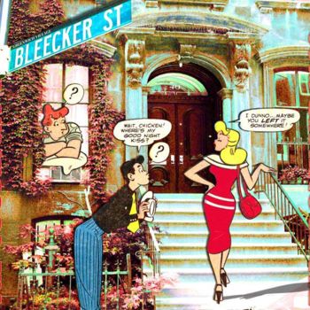 Collages titulada "Bleecker St" por Alan Berg, Obra de arte original