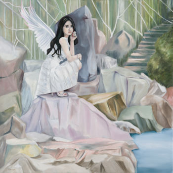 Pittura intitolato "malyon-angel-i-lowr…" da Alan Carlyon Smith, Opera d'arte originale, Olio