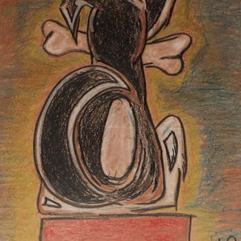 Pintura intitulada "Cachorro de Cócoras" por Alancacio Carneiro, Obras de arte originais
