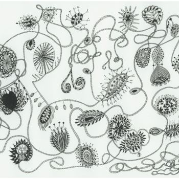 Drawing titled "Jóias" by Ana Alão Colle Marques, Original Artwork, Ink