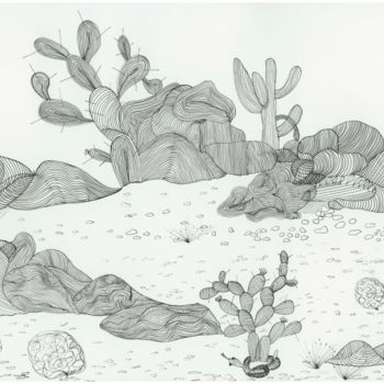 Desenho intitulada "Deserto" por Ana Alão Colle Marques, Obras de arte originais, Tinta
