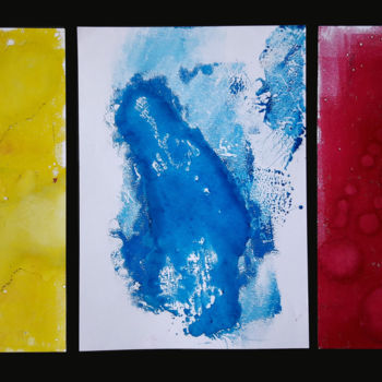 Отпечатки и Гравюры под названием "Jaune Bleu Rouge" - Albanne Cannet, Подлинное произведение искусства, Монотип